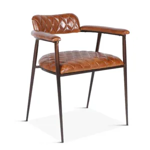 Hudson Diamond Stitched Leather Armchair