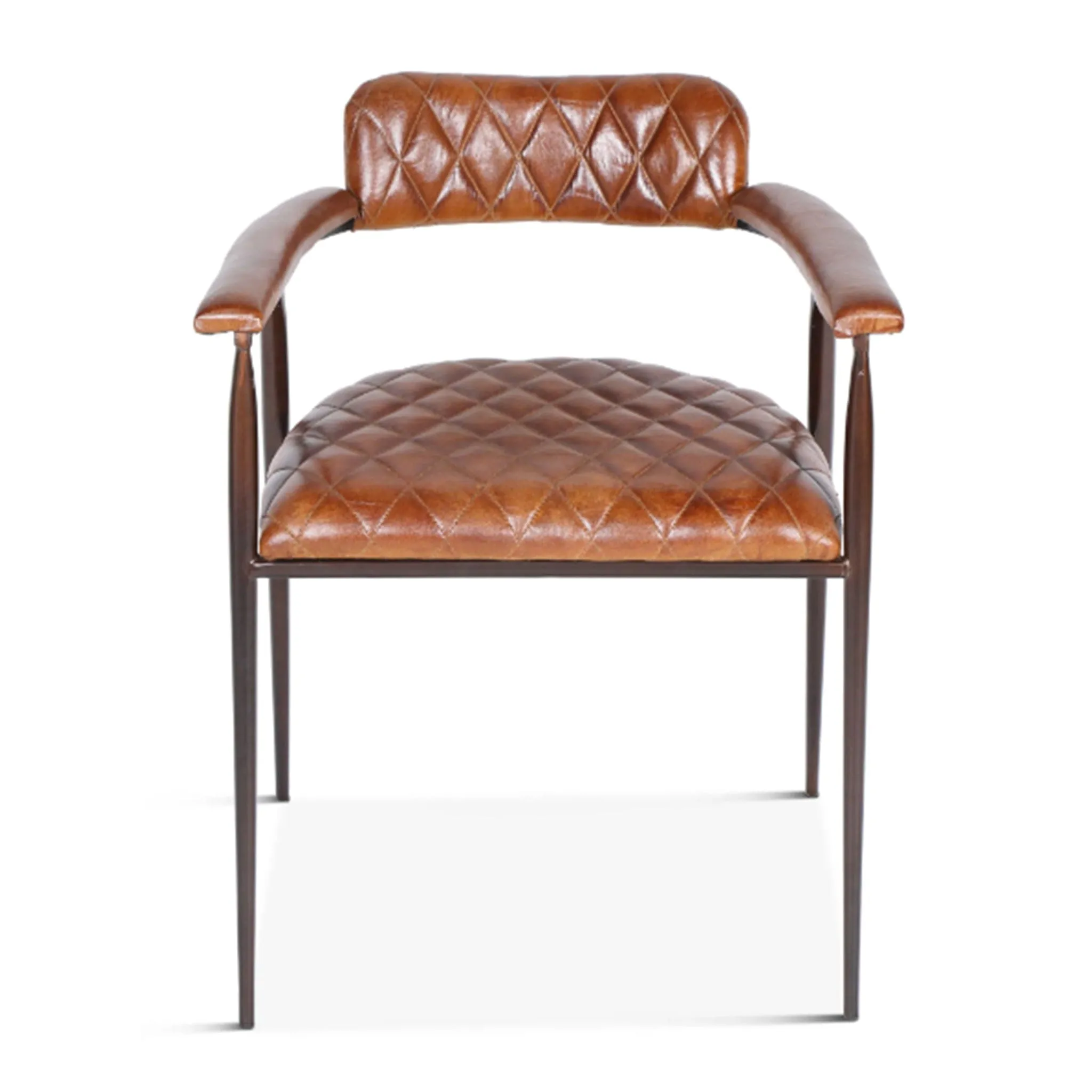 Hudson Diamond Stitched Leather Armchair