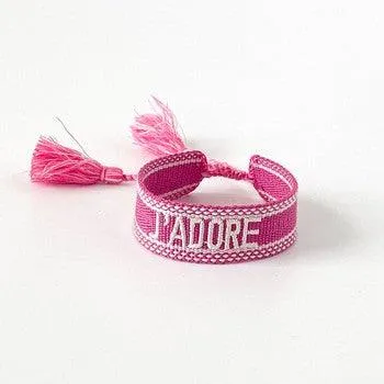 J'ADORE Adjustable Bracelet | Hot Pink-Off White