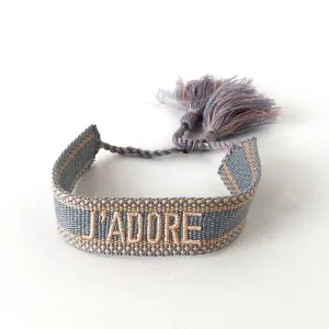 J'ADORE Adjustable Bracelet | Pale Blue/Blush