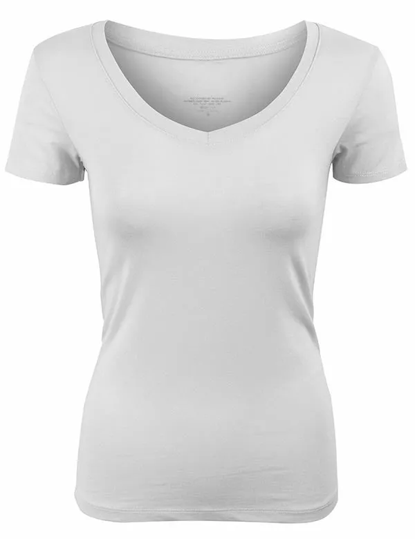 Lightweight Short Sleeve V Neck T Shirt with Comfortable Stretch