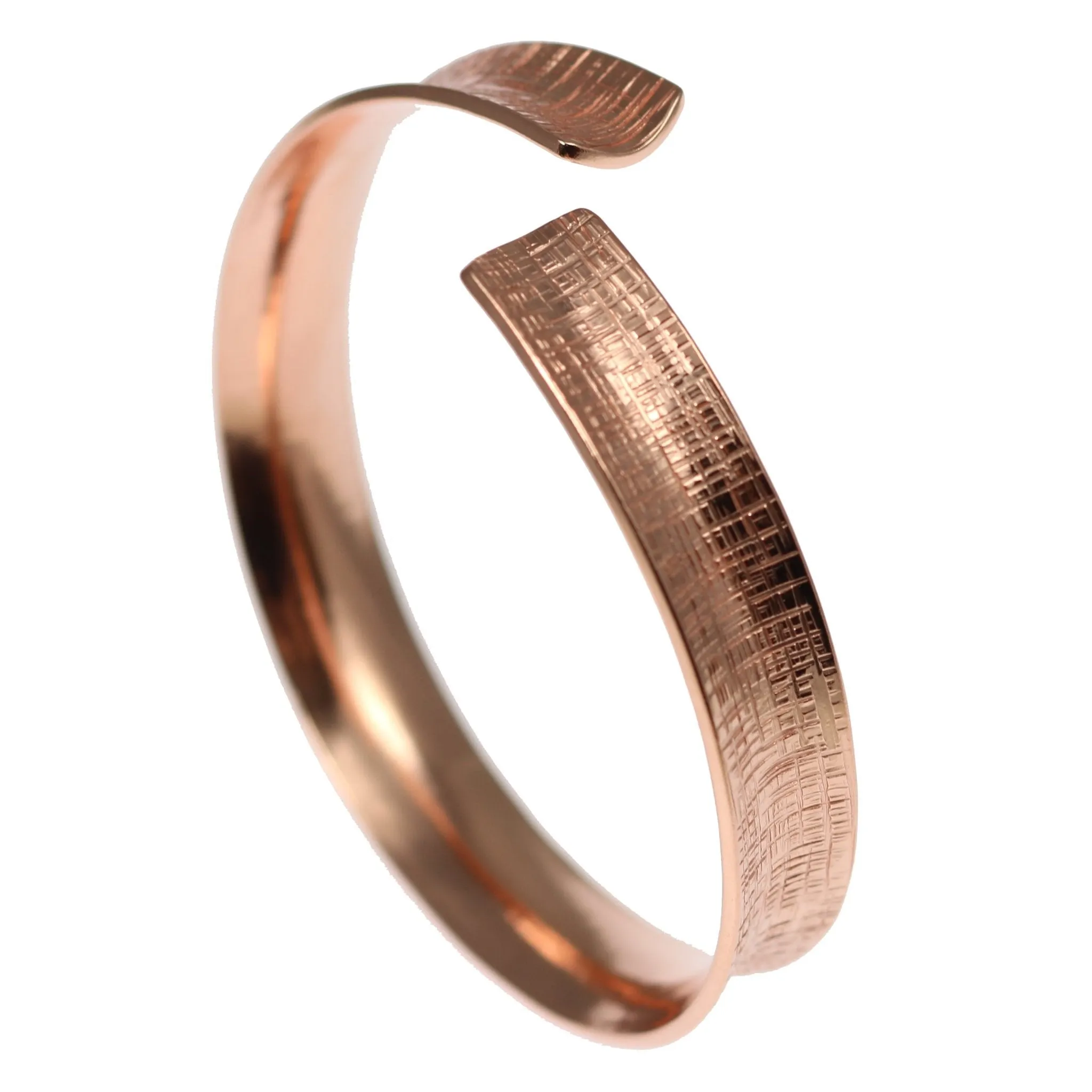 Linen Anticlastic Copper Bangle Bracelet