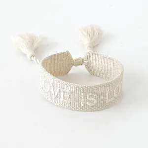 LOVE IS LOVE Adjustable Bracelet | Off White