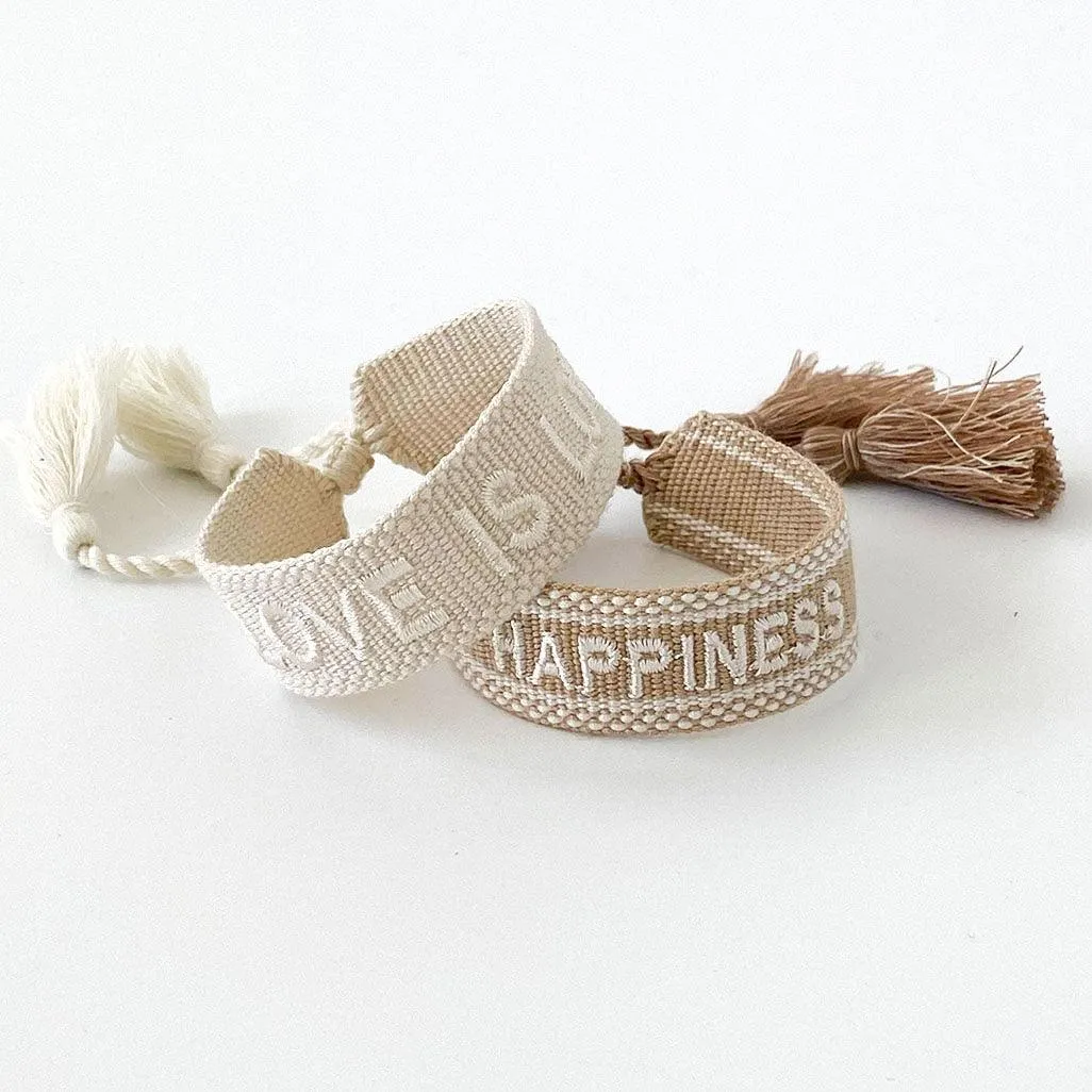 LOVE IS LOVE Adjustable Bracelet | Off White