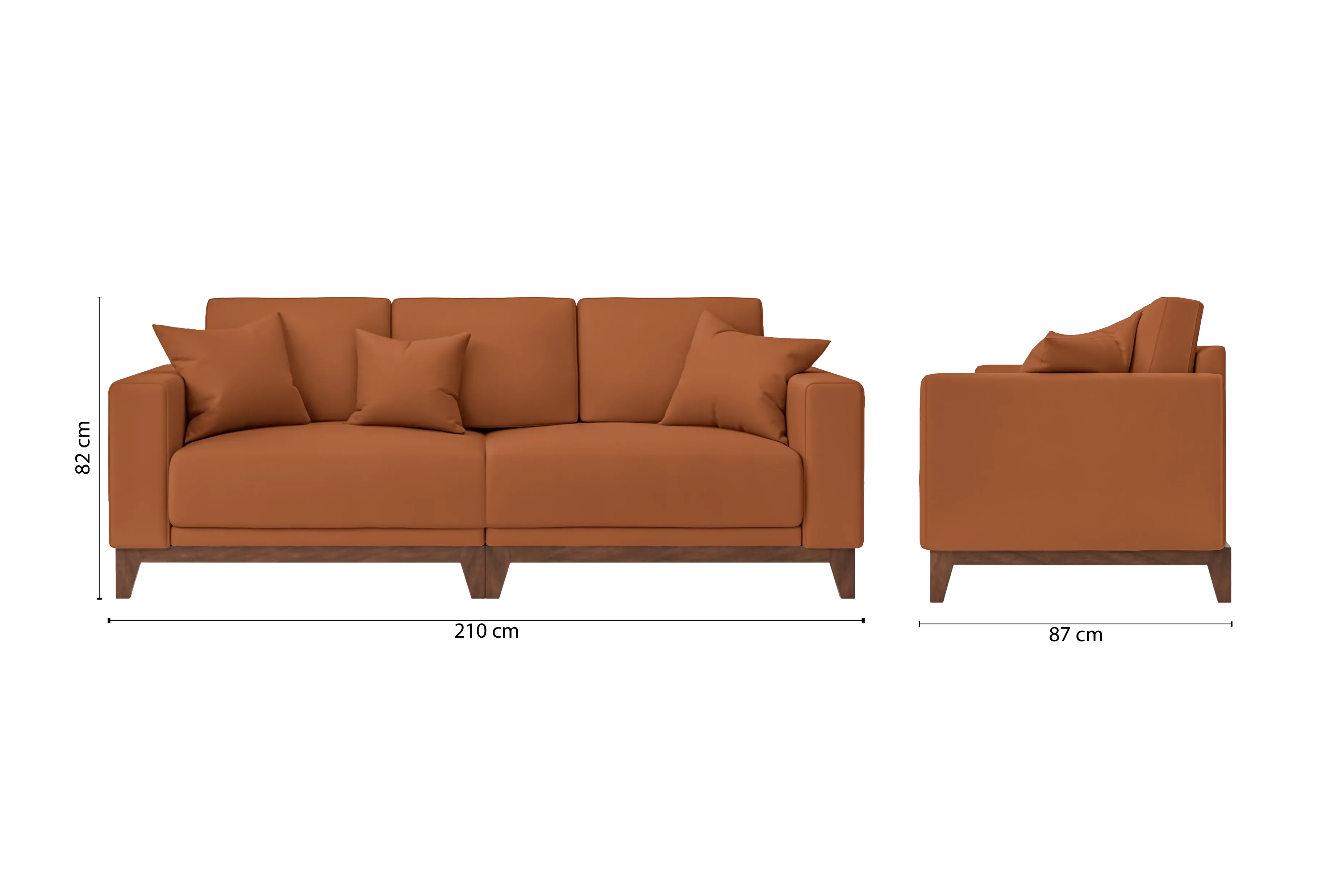 Lucca 3 Seater Sofa Tan Brown Leather