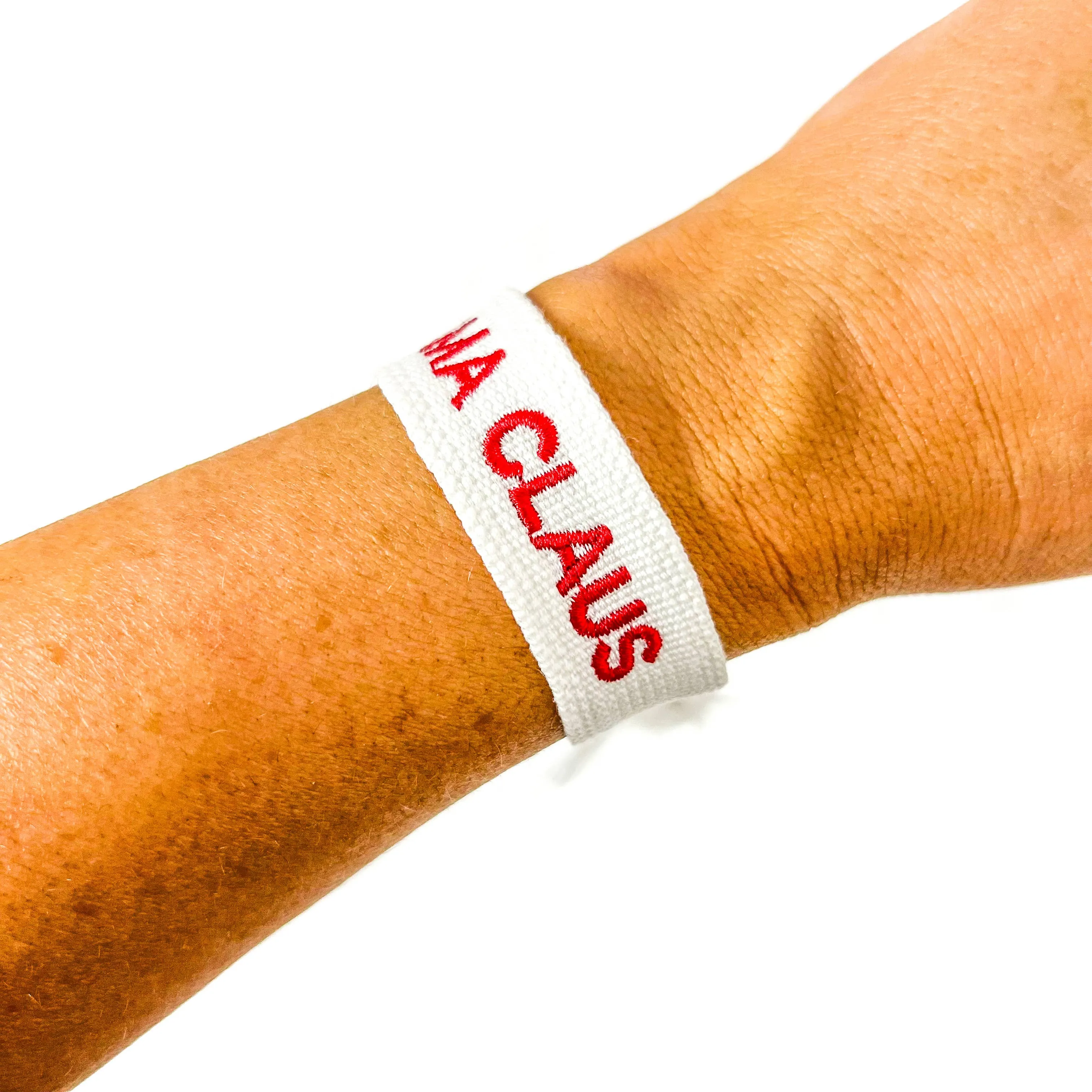 Mama Claus Christmas Embroidered Bracelet