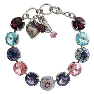 Mariana "Cotton Candy" Silver Plated Lovable Pavé and Rosette Rivoli Crystal Bracelet, 4247/1 144