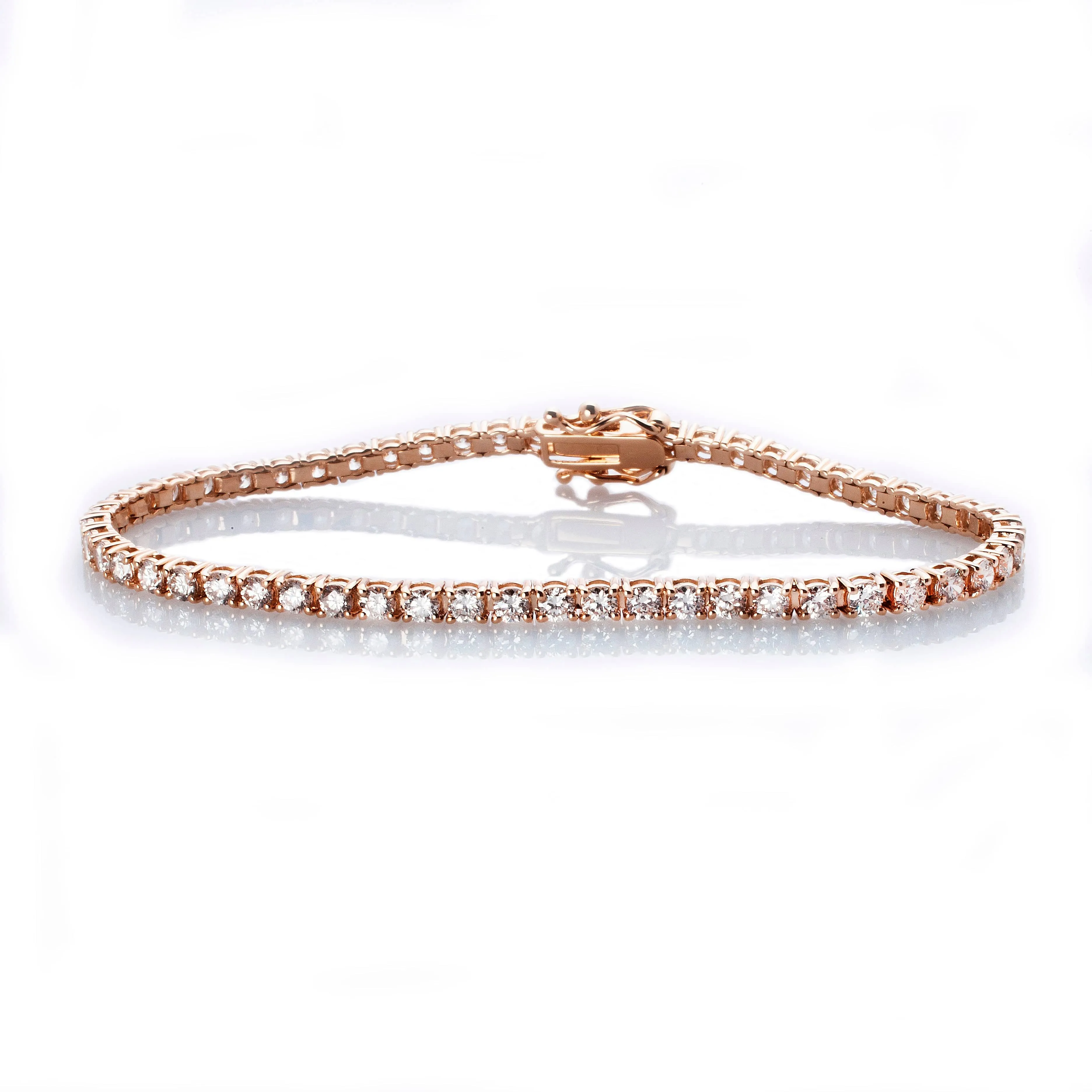 Medium 14K Gold and Diamond Tennis Bracelet 3 ct 4-Prong Setting