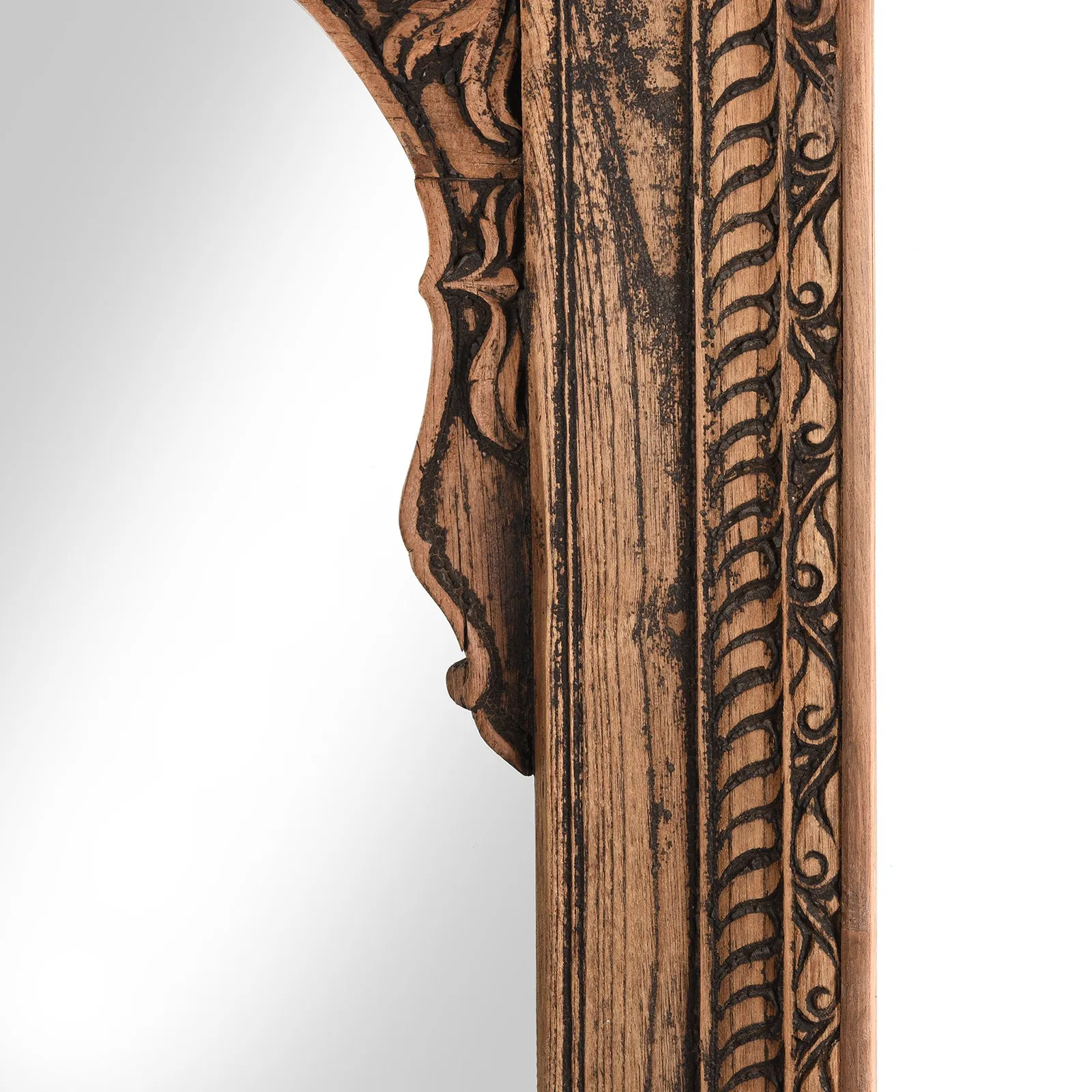 Mirror Made From An Old Teak Window - Madhya Pradesh - 19thC