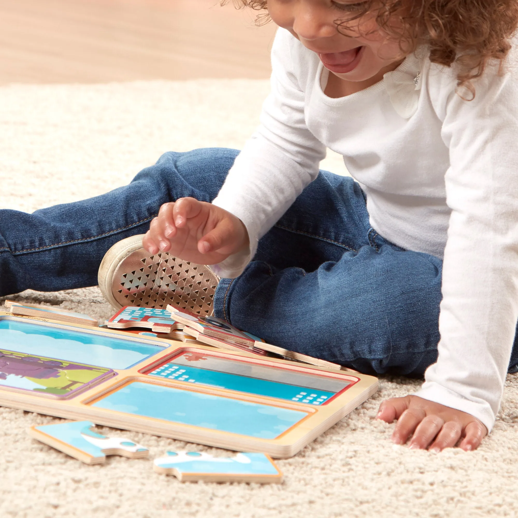 Natural Play Wooden Puzzle: Ready, Set, Go