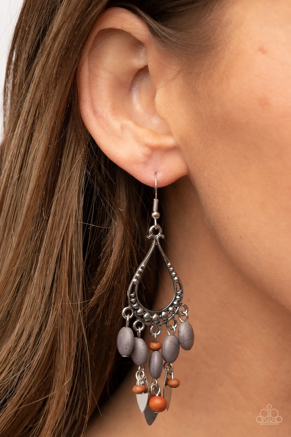 Paparazzi Adobe Air Earrings Silver