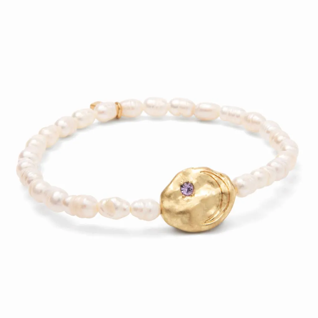 Pearl Affirmation Bracelet - Protection / Gold