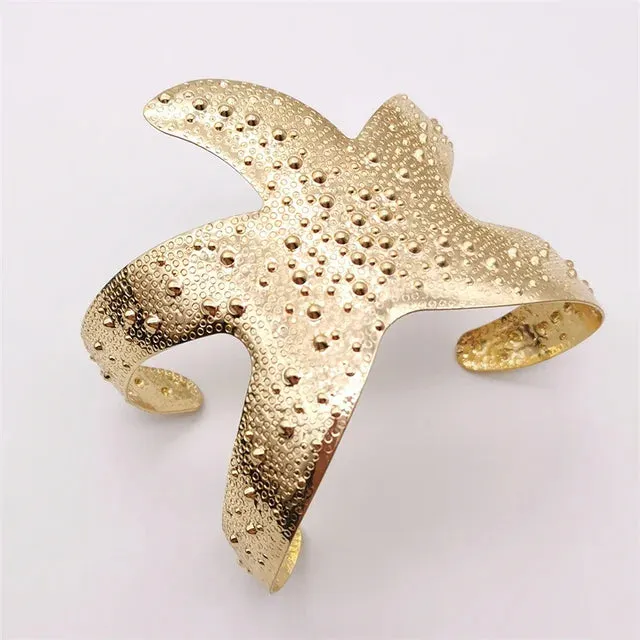 Pre Order:  Exaggerated Wide Starfish Cuff Bracelet