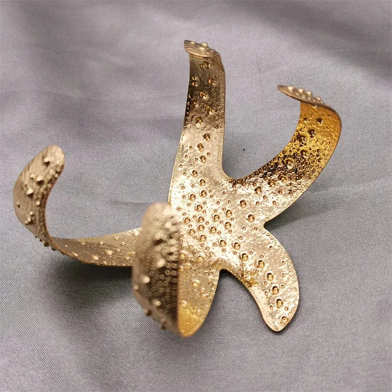 Pre Order:  Exaggerated Wide Starfish Cuff Bracelet