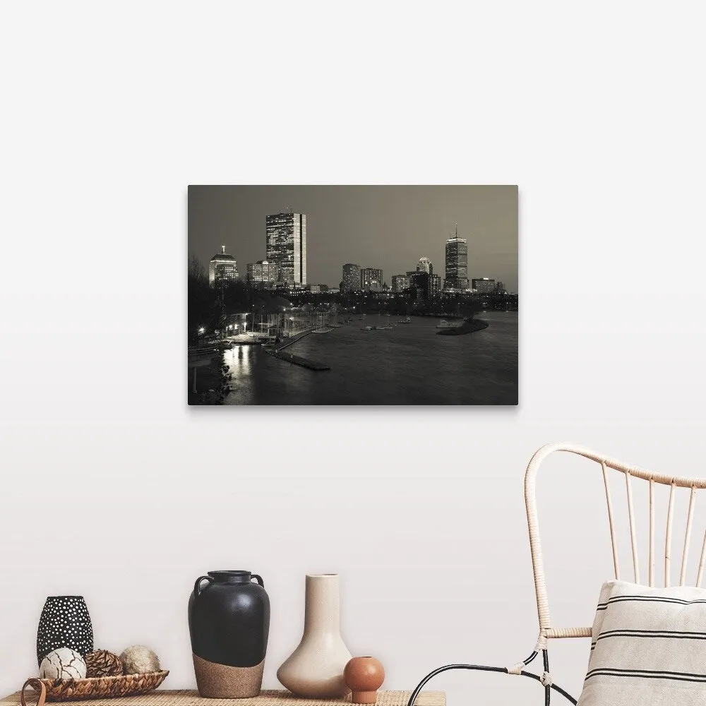 "Buildings at the waterfront, John Hancock Tower, Boston, Massachusetts" Canvas Wall Art