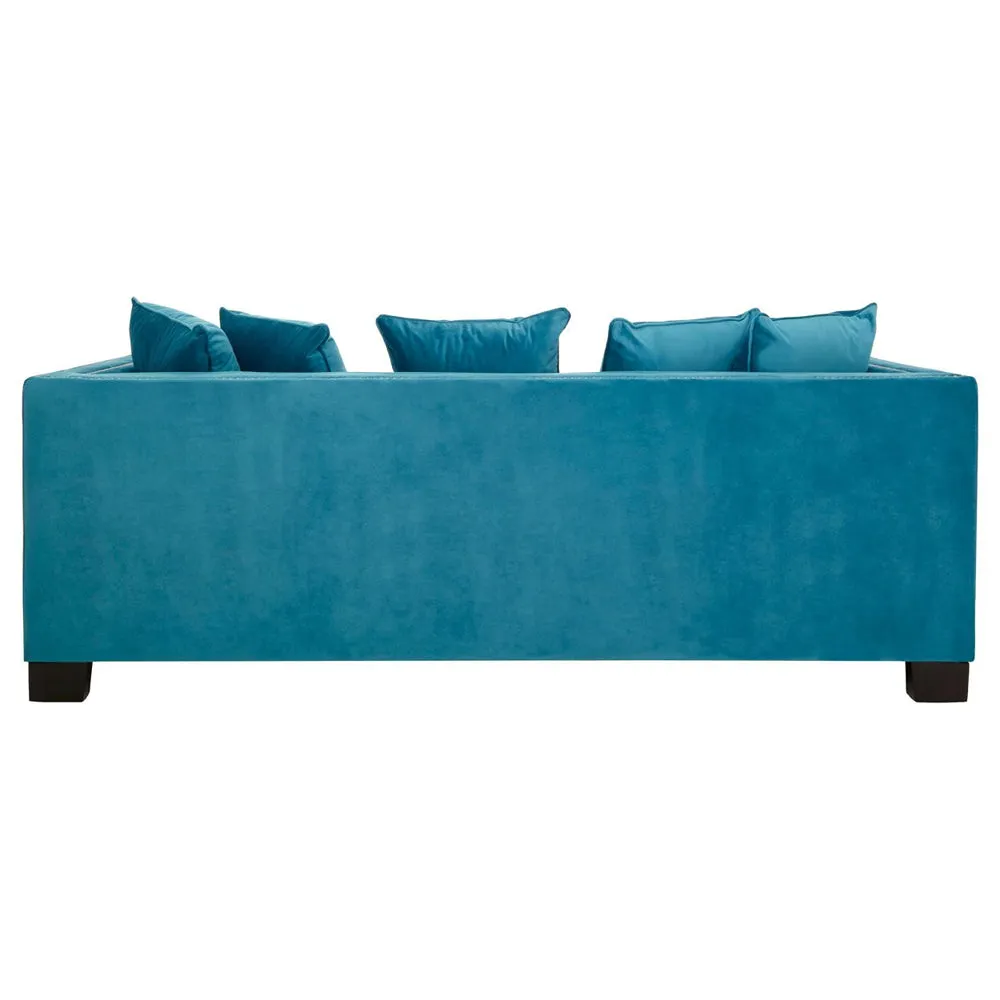 Regis 3-Seater Sofa in Cyan Velvet