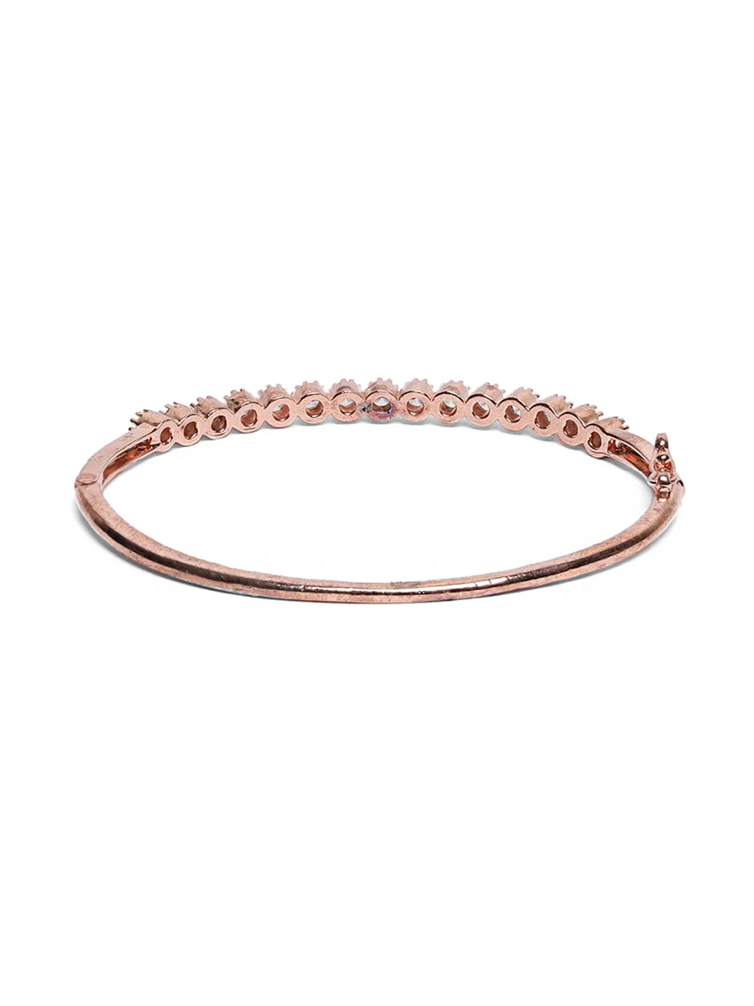 Rose Gold-Plated American Diamond Studded Bracelet