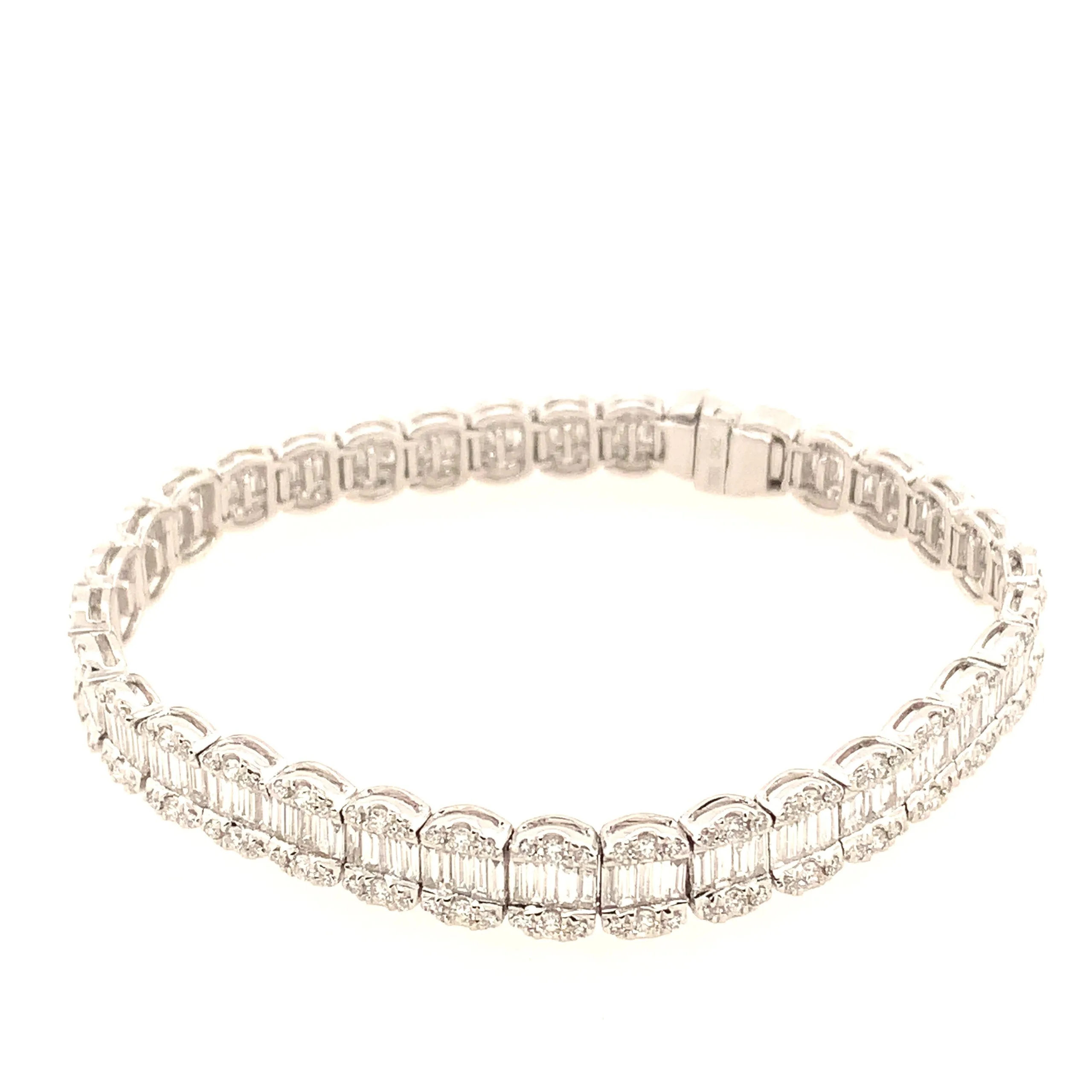 Round and Baguette Diamond Bracelet