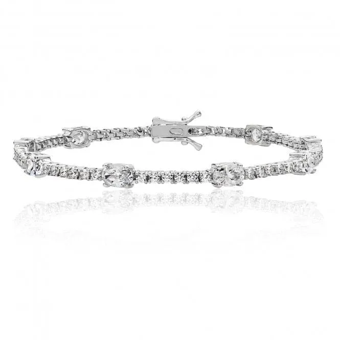 Silver & Co Combo Line Bracelet Oval Cubic Zirconia SBG0019