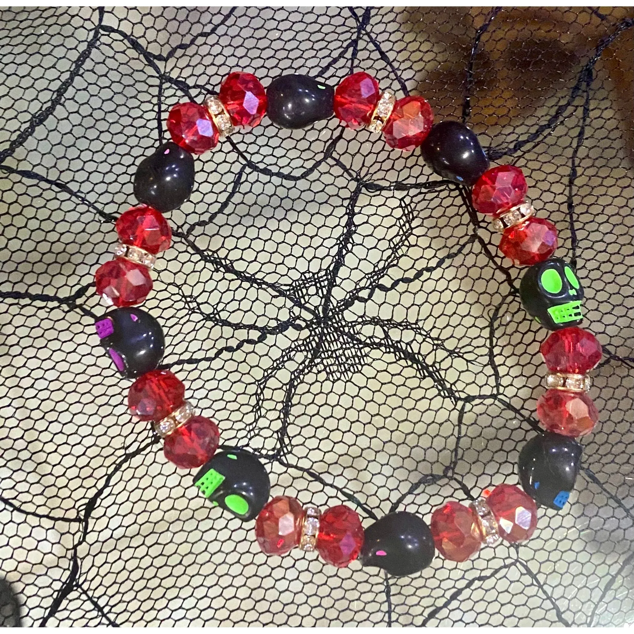 Sugar Skull Beaded Stretchy Bracelets