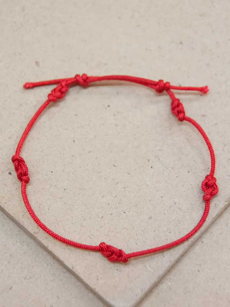 Tibetan Peace Red string Adjustable bracelet