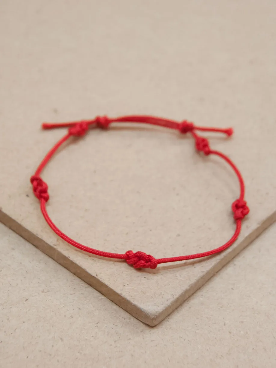 Tibetan Peace Red string Adjustable bracelet