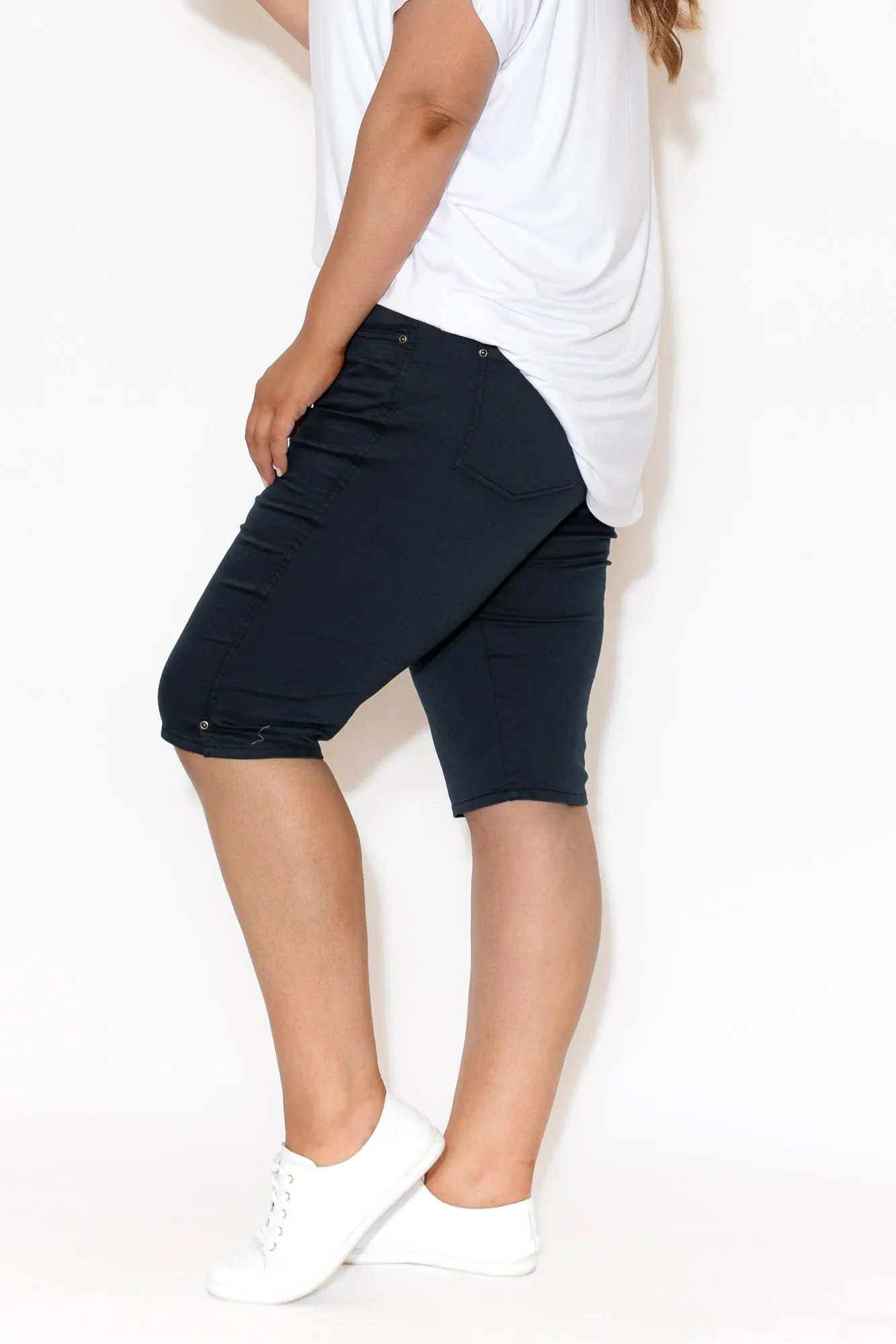 Tora Navy Stretch Shorts