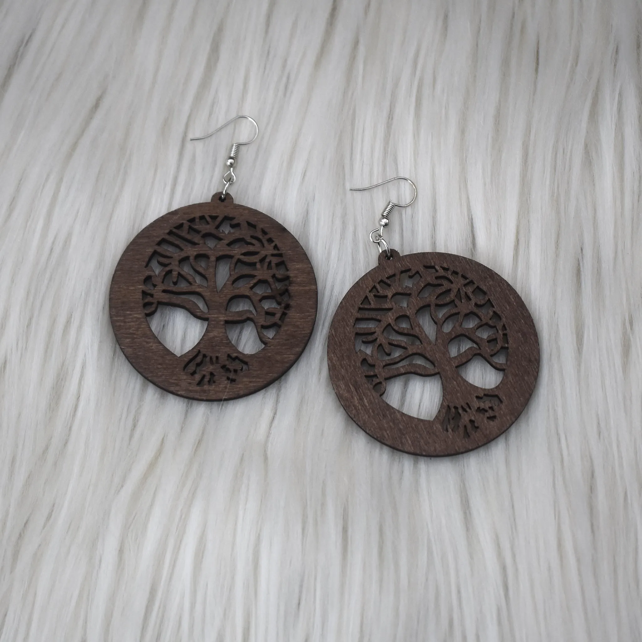 Tree of Life Wooden Earring