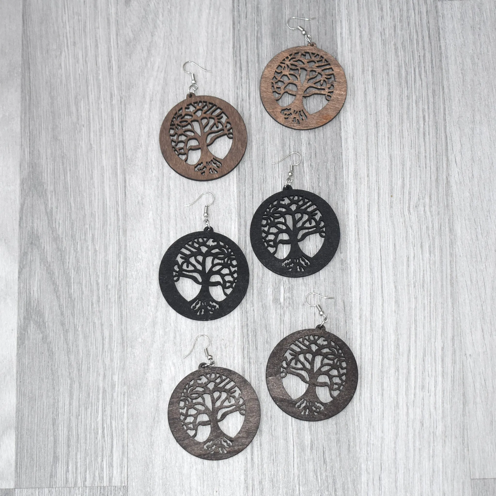 Tree of Life Wooden Earring