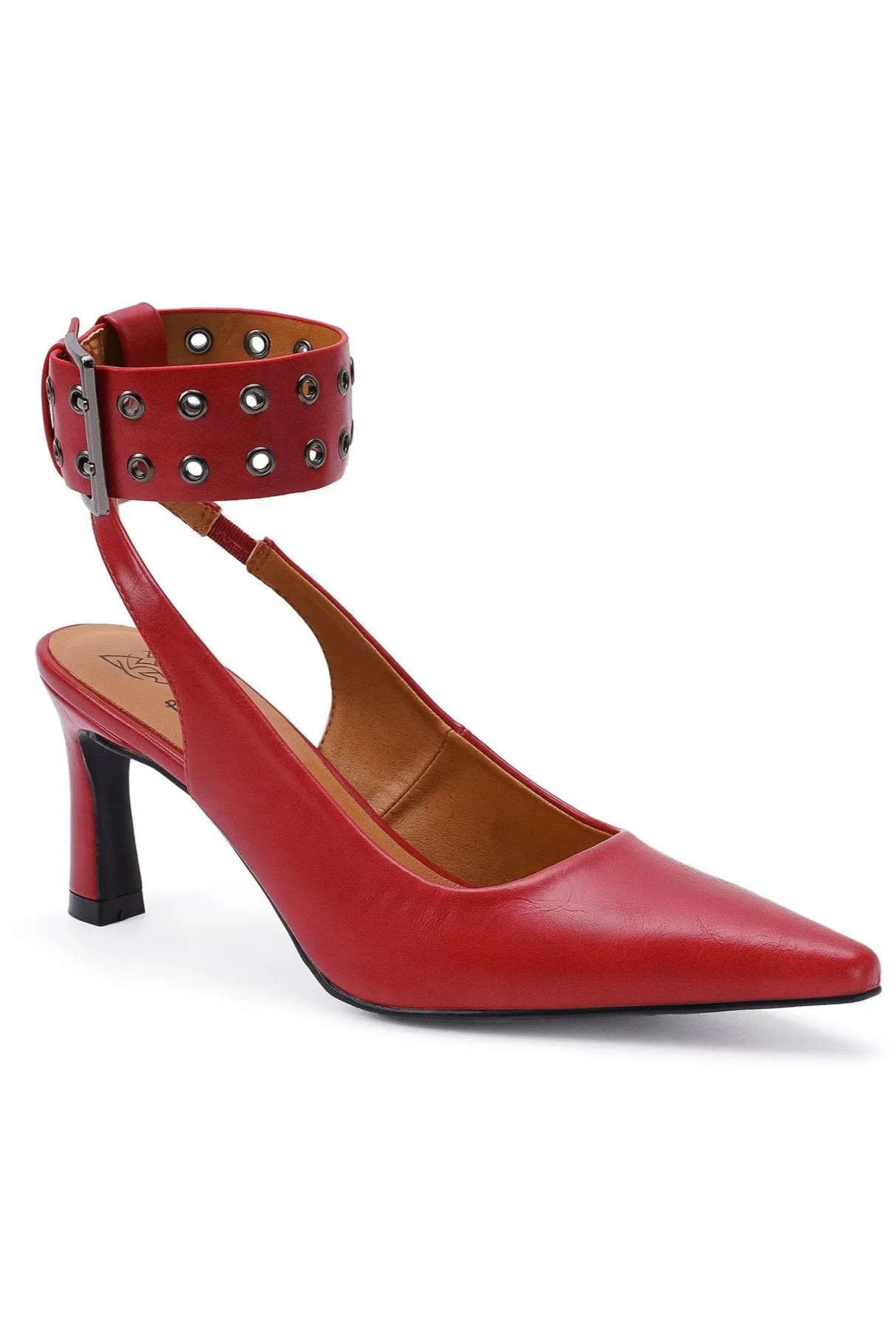 TRINEE-14 Glamorous Pumps with Studded Ankle Strap