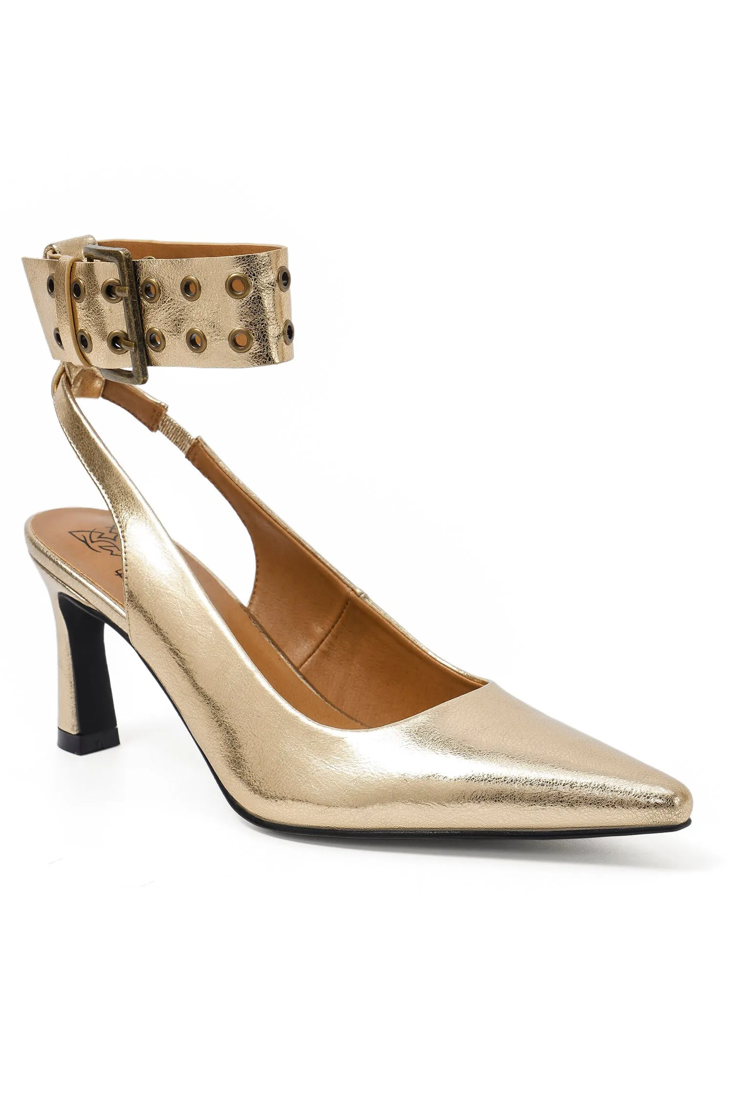 TRINEE-14 Glamorous Pumps with Studded Ankle Strap