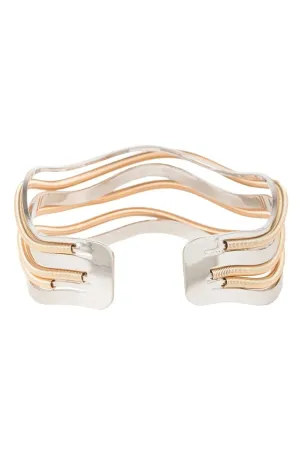 Two Tone Cable Cuff Bracelet