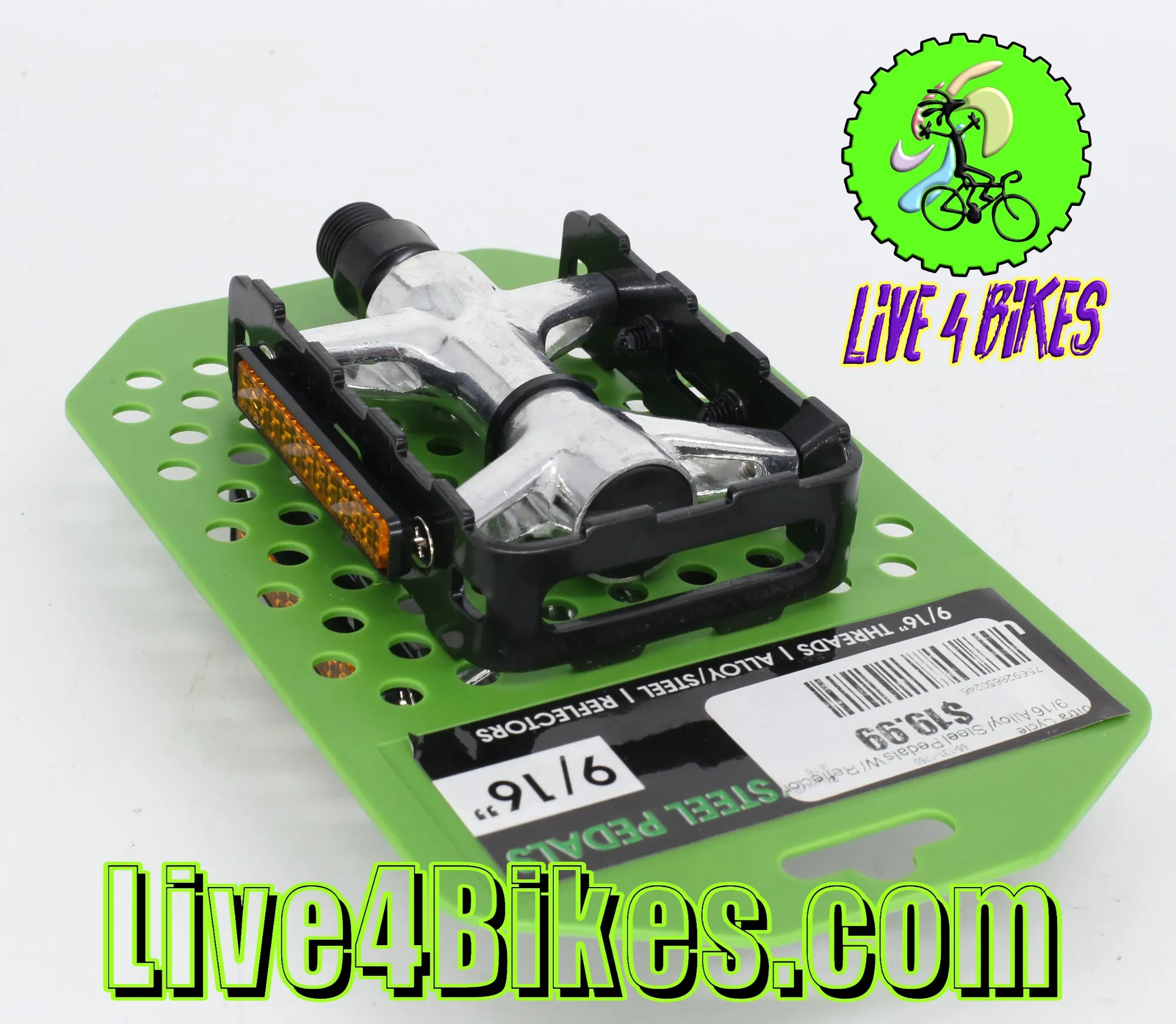 Ultra Cycle Metal Alloy / Steel Pedals  9/16"  - Live 4 Bikes