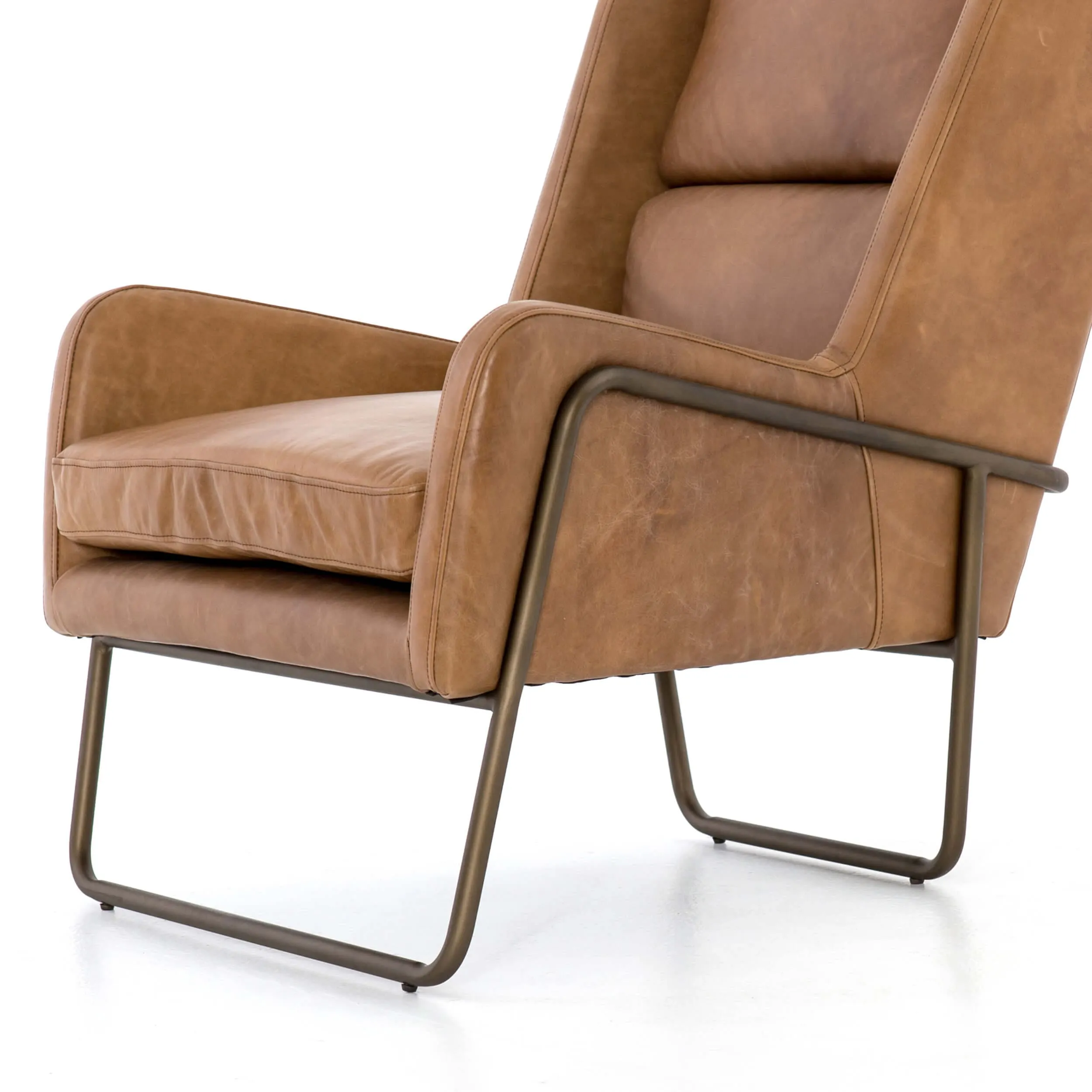 Wembley Leather Chair, Patina Copper