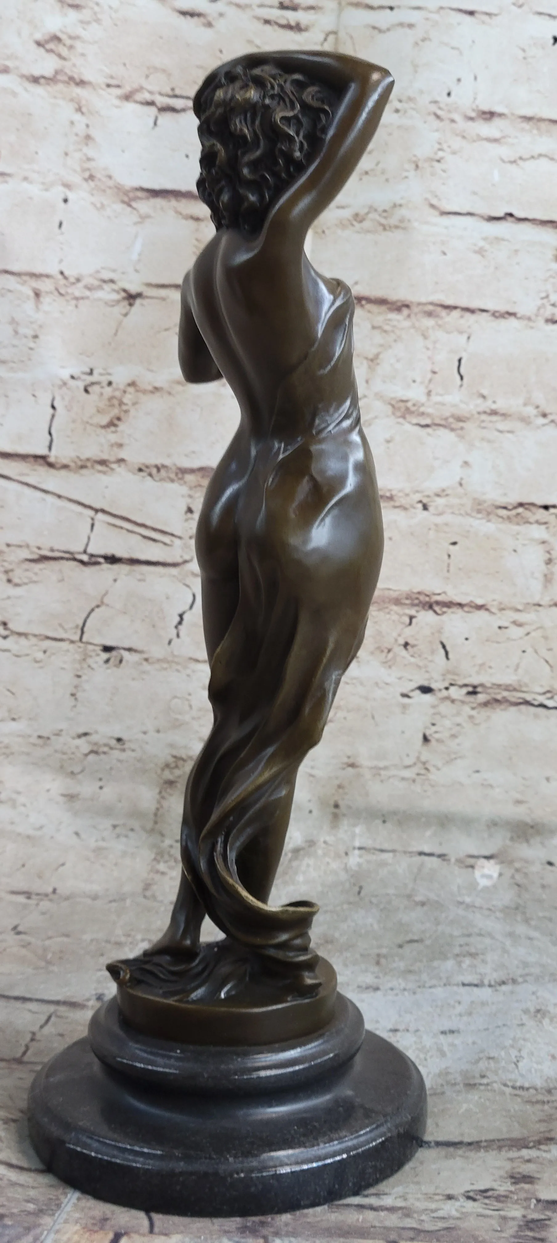 Western Bronze Marble Art Deco Sculpture Statue Sexy Nude Woman Girl Erotic